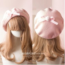 Beret Cap Hat Lolita Casual Classic Japanese Handmade Cute Bowknot Girls Mujer  eb-84118201
